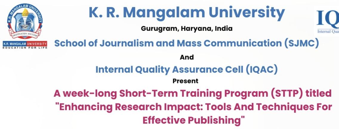 STTP on Enhancing Research Impact: Tools and Techniques for Effective Publishing 2025 Training Program Poster